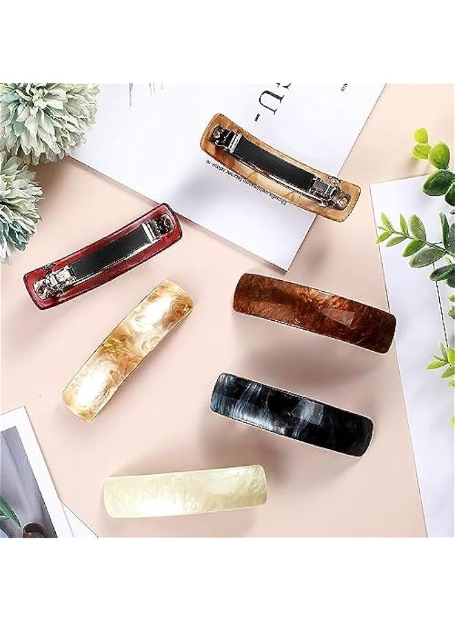 FYLX 6 Barrettes for Women Hair Cli Hair Accessories Large French Hair Pin Retro Hair Clasp 6 Colors Group 1) - Image 4