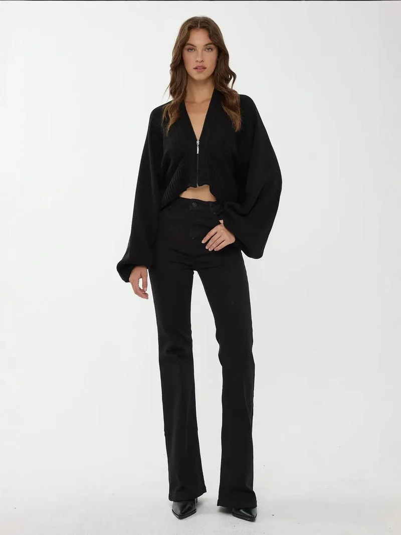 HICCUP Oversized Zipper Collar Sweater
