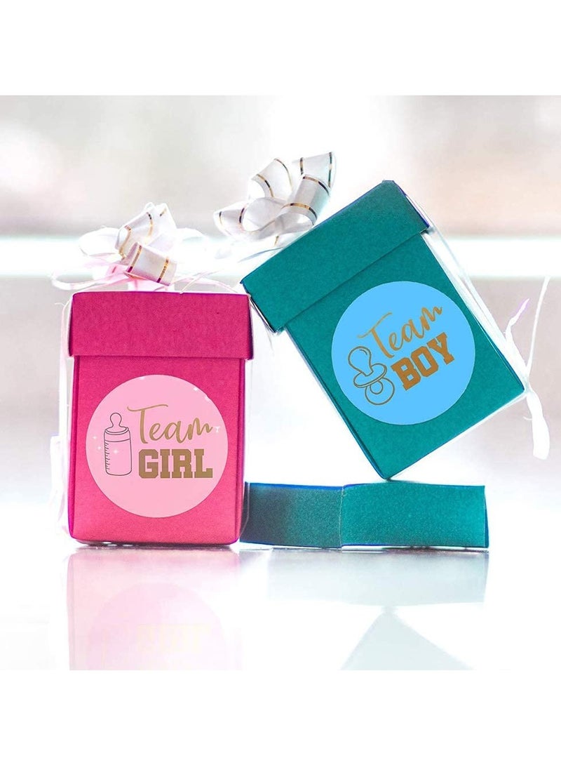 KASTWAVE Gender Reveal Stickers, 72 Pcs Baby Sticker Labels with Gold Glitter Letter Team Boy and Team Girl Stickers for Baby Shower Decorations and Gender Reveal Party Games - Image 5