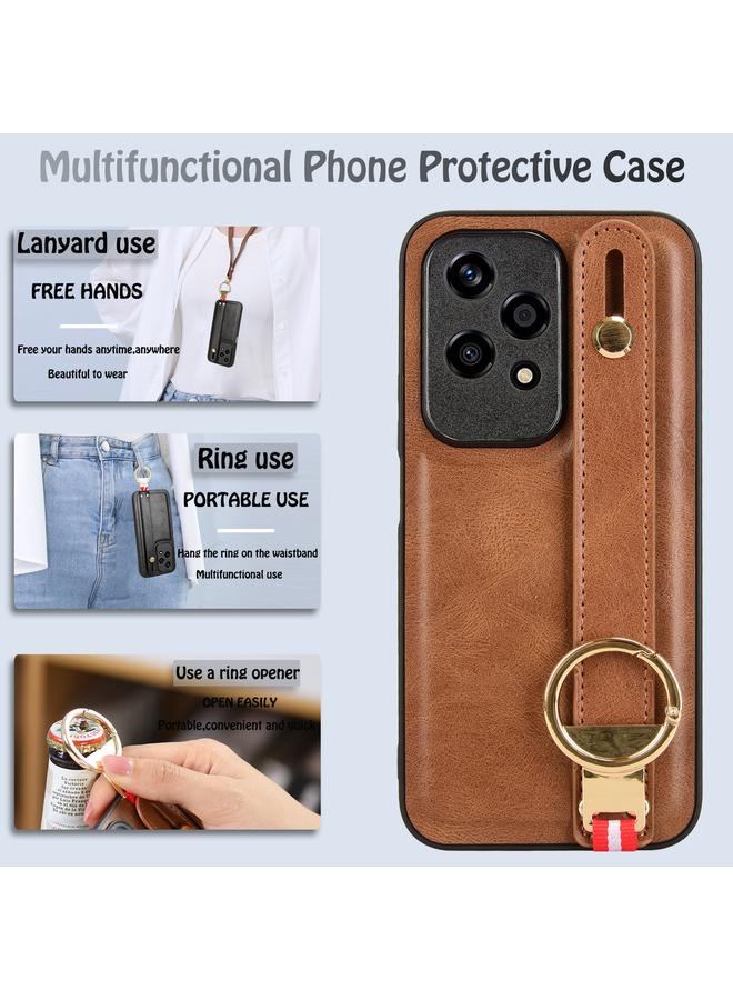 S-TOP Case For Honor 200 Lite Global Wristband Leather Back Phone Case - Image 5