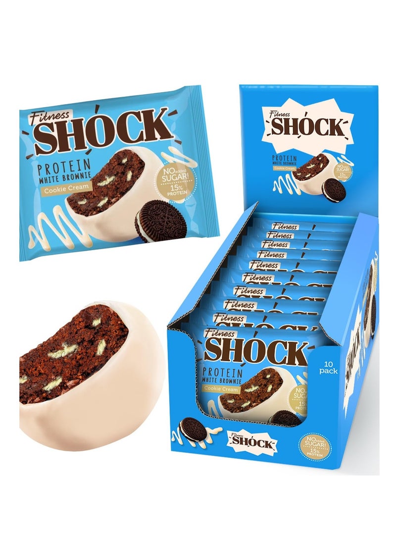 Fitness Shock Fitness Shock Protein White Brownie Cookie Cream 10x50g  - Image 1