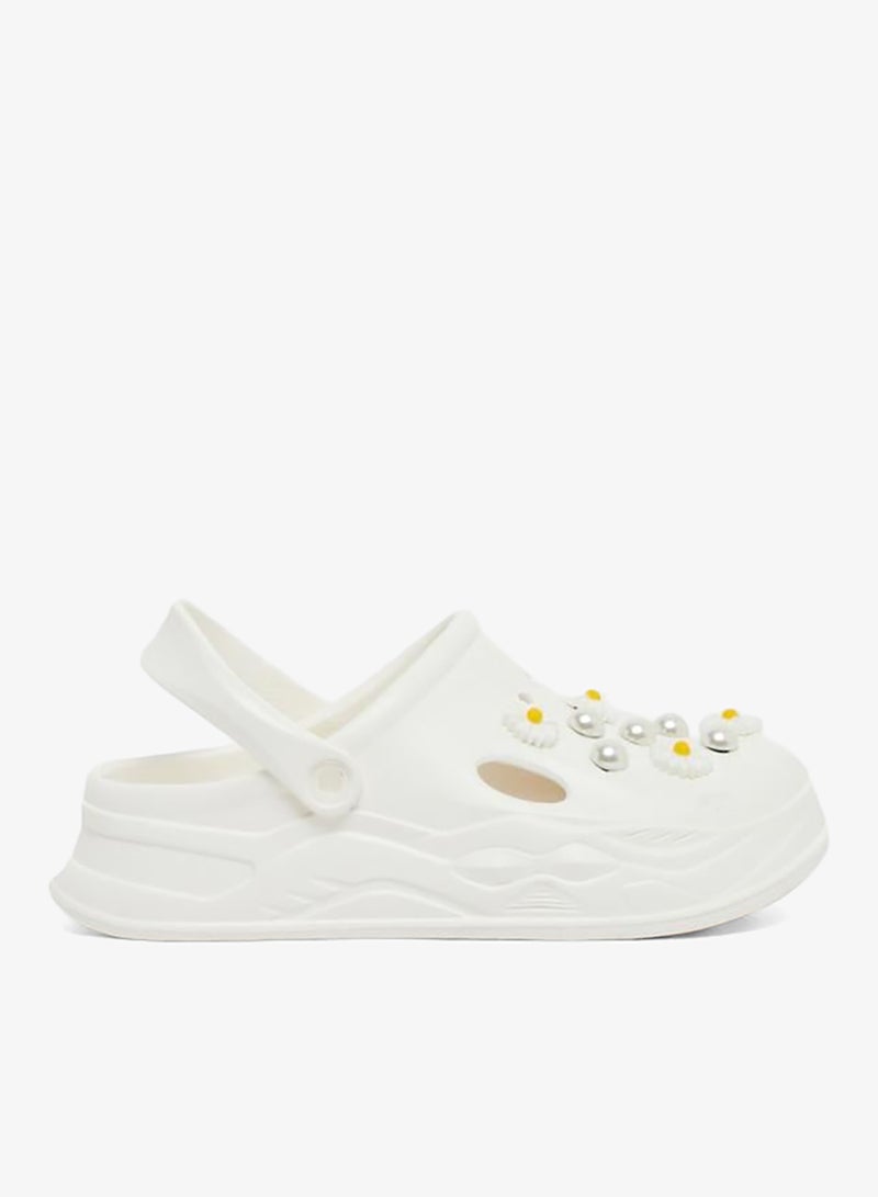 Styli Embellished Clogs with Backstrap - Image 1