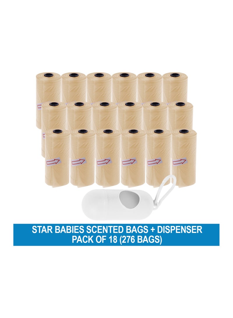 STAR BABiES Star Babies Disposable Scented BAG Pack of 18 (276 Bags) & Dispenser - Ivory  - Image 2