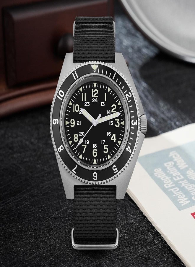 watchdives VH31 Quartz Watch, Military Diver Watches Sapphire Crystal Luxury Wristwatch 200m Waterproof Watch for Men (Black/No Logo) - Image 4
