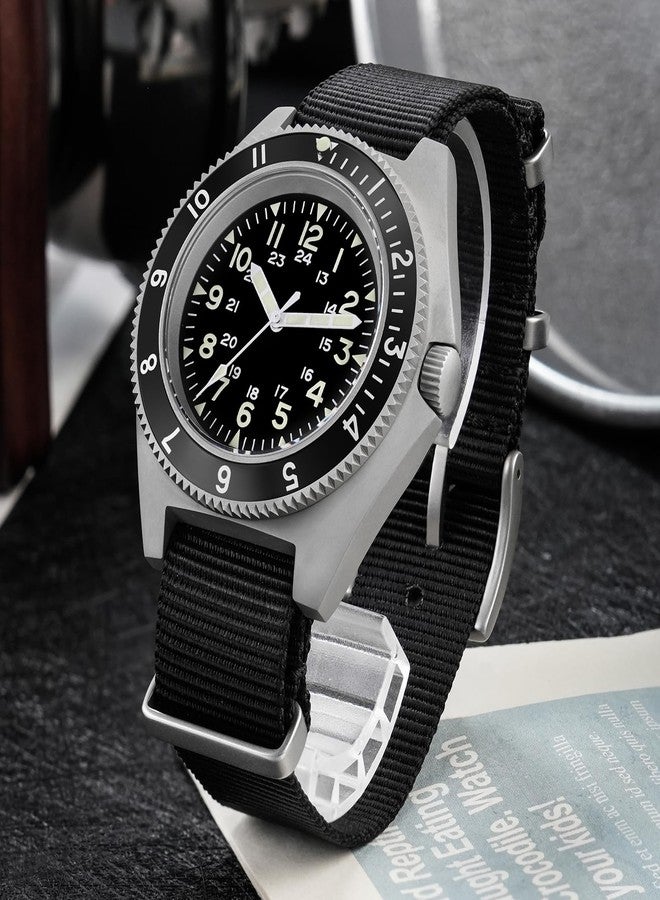 watchdives VH31 Quartz Watch, Military Diver Watches Sapphire Crystal Luxury Wristwatch 200m Waterproof Watch for Men (Black/No Logo) - Image 3