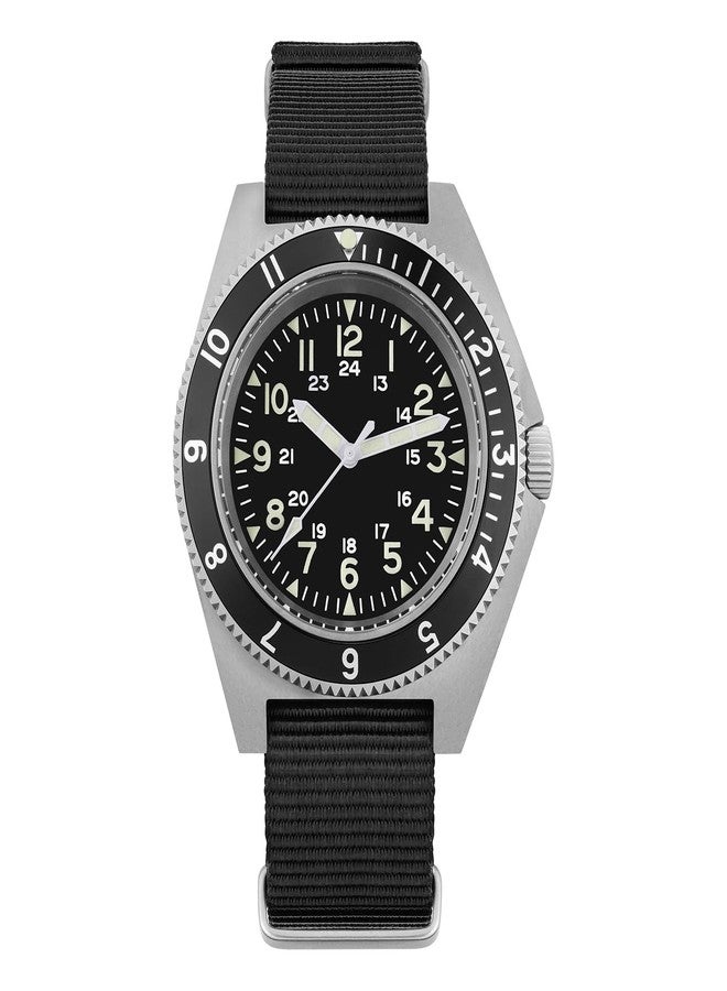 watchdives VH31 Quartz Watch, Military Diver Watches Sapphire Crystal Luxury Wristwatch 200m Waterproof Watch for Men (Black/No Logo) - Image 1