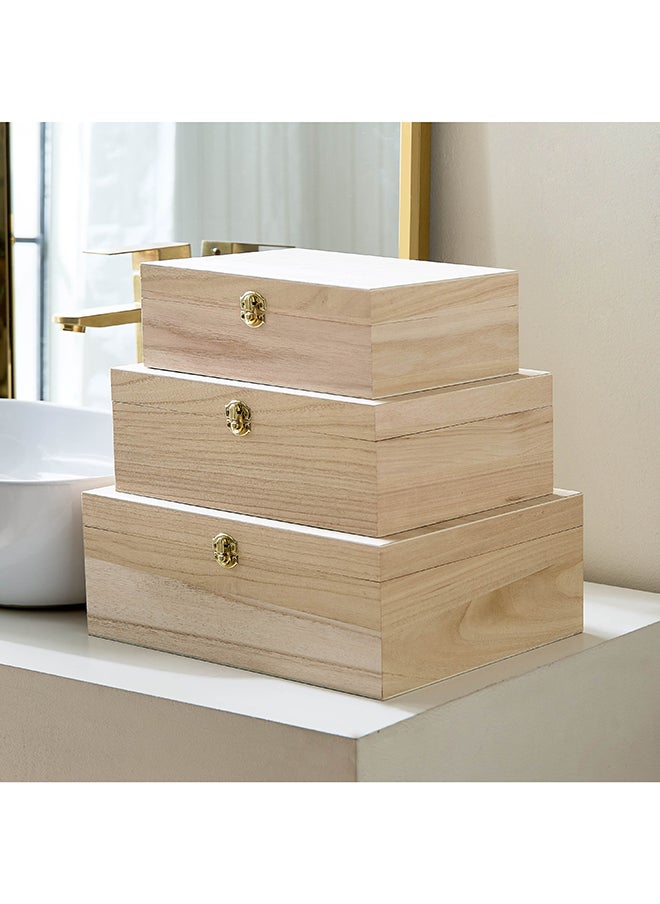 Home Box Paulownia 3-Piece Wooden Box Set  - Image 2