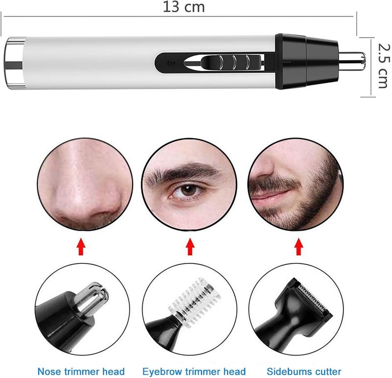 Excefore Nose Hair Trimmer, USB Rechargeable Nose Hair Trimmer, Male and Female Nose Hair Trimmer, Easy to Clean With Electric Ear Hair Trimmer (White) - Image 4