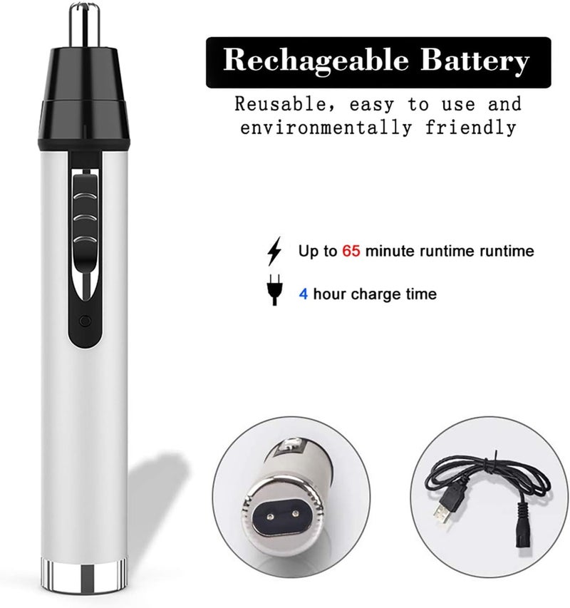 Excefore Nose Hair Trimmer, USB Rechargeable Nose Hair Trimmer, Male and Female Nose Hair Trimmer, Easy to Clean With Electric Ear Hair Trimmer (White) - Image 5