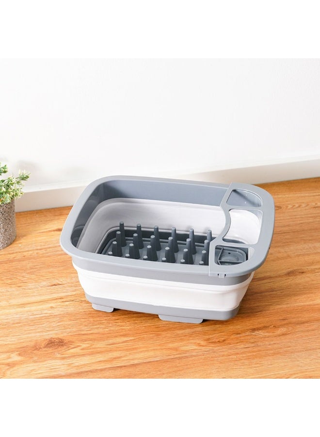 DANUBE HOME Danube Home Qlux Collapsible Multipurpose Tub 37X31.5X5.4Cm | Thermoplastic Elastomer Tub | Dish Drainer For Kitchen Sink Home Dining - Grey - Image 5