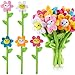 ZJoey 10 Pcs Plush Sunflower Flower Stuffed Bendable Stems Plush Bouquet Toy Soft Rose Flower 126 Inch for Christmas Classroom 2026 Mothers Day Valentines Day Girl Girlfriend Wife10 Pcs Colorful Daisy - Image 3