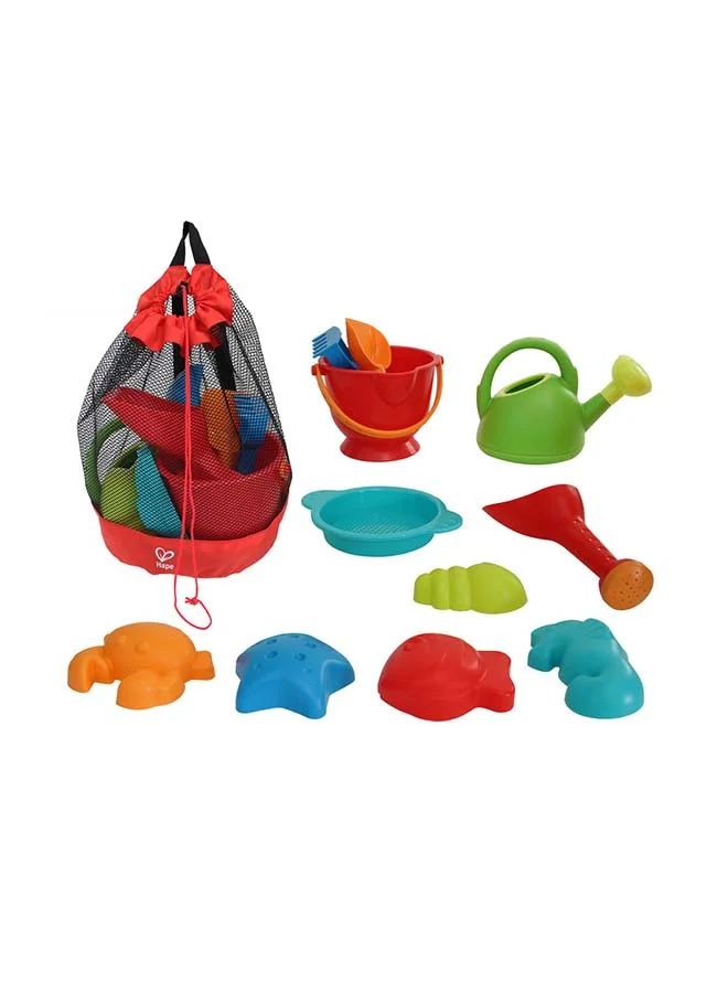 Hape Beach Sand Essential Pack With Mesh Bag 11-Piece