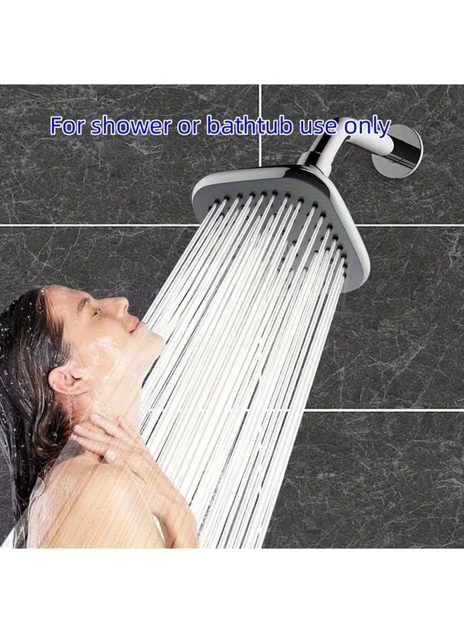 رأس دش مربع فضي مثبت مع 16 وضع رش، مثبت على الحائط وسهل التركيب - Image 1