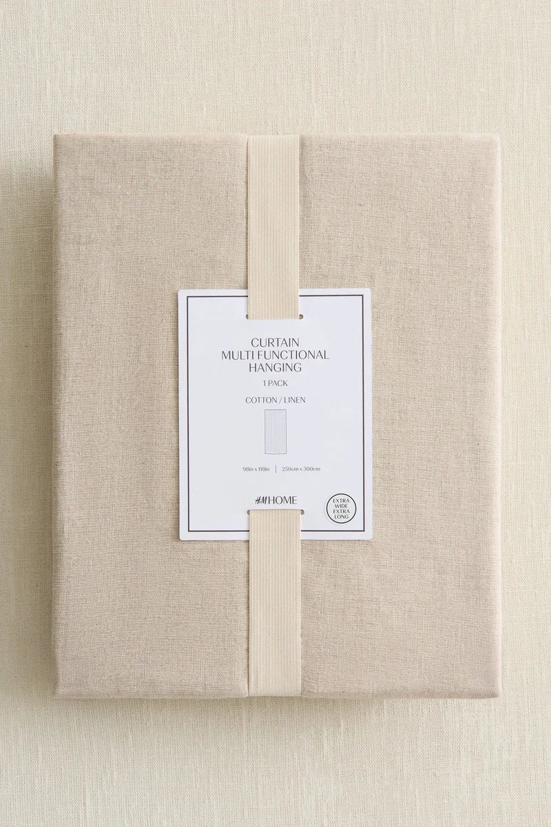 H&M 1-pack long and wide linen-blend curtain length