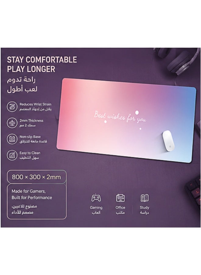 2 in 1 Wireless Mouse & Large Mouse Pad Set, Dual Mode Bluetooth 2.4G Rechargeable Mouse with Adjustable DPI Silent Click, 800x300mm Waterproof Non-Slip Desk Mat for Office Gaming Laptop PC Phone - Image 2
