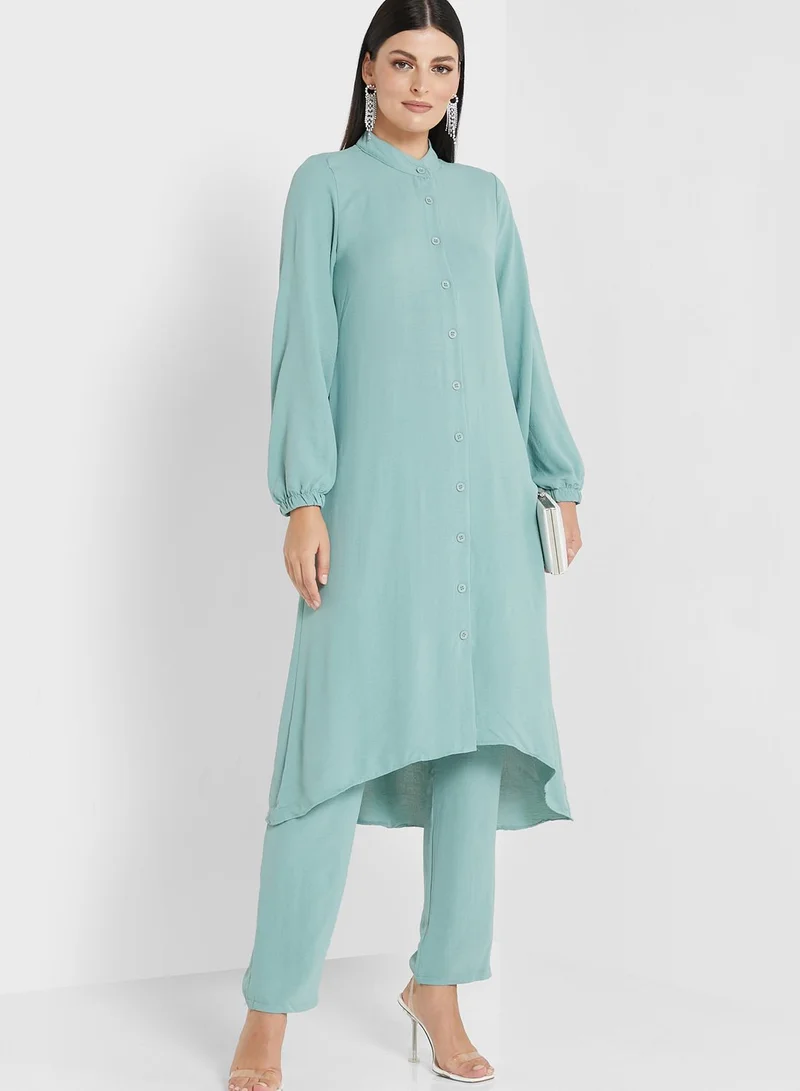 Khizana Solid Wide Legged Pants Set