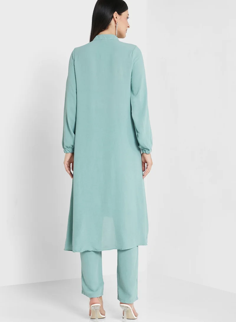 Khizana Solid Wide Legged Pants Set
