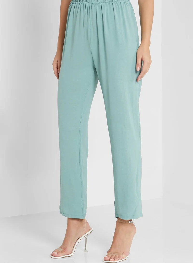 Khizana Solid Wide Legged Pants Set