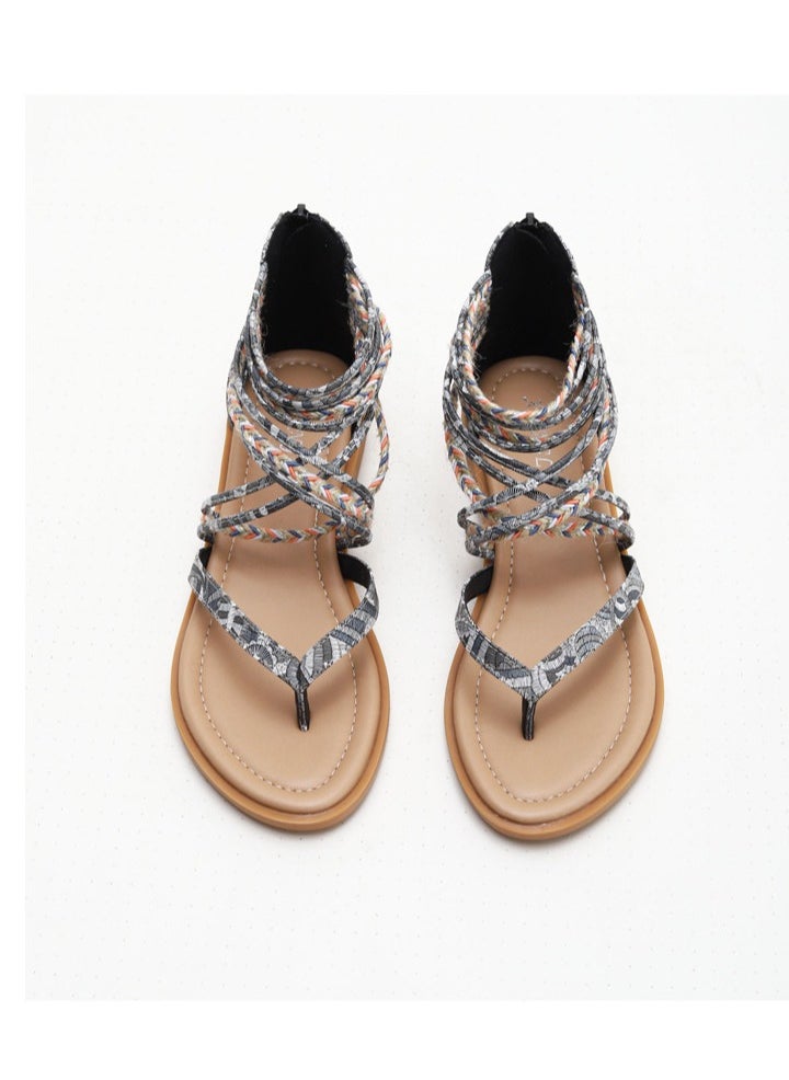 SIKETU 2025 New Retro Beach Vacation Beach Flat Roman Sandals  - Image 2
