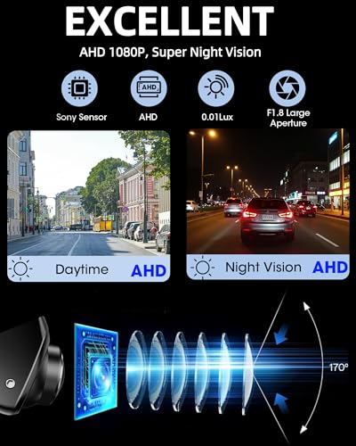 Jansite 【360°Rotatable】 AHD 1080P Backup Camera for Car Super Night Vision 170° Wide Angle Reverse Camera IP69 Waterproof Back Up Camera for Cars Front Rear View Camera w Parking Assist - Image 2