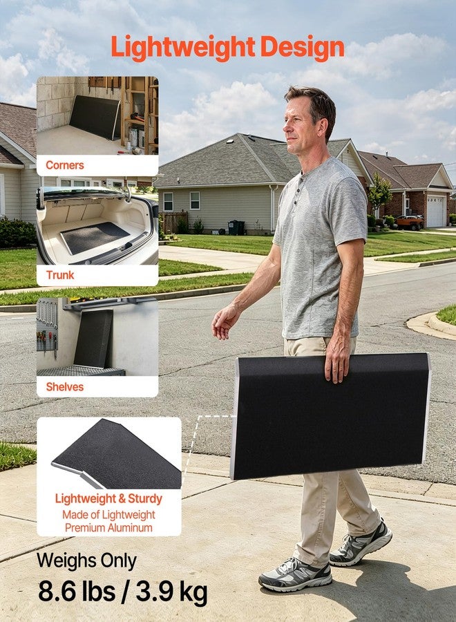 VEVOR Threshold Ramp for Doorways, 31.9 x 15.4 in, Platform Aluminum Wheelchair Ramp, Non-Slip Door Threshold Ramps, 400 lbs Load Capacity, for Home Steps, Curbs, Wheelchairs, Walkers, Scooter, Carts - Image 4