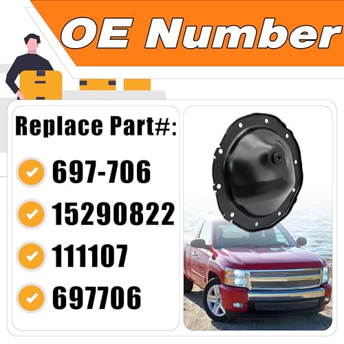 LEVANLIGHT Rear Differential Cover with Gasket and Magnet Compatible for Chevy Silverado Tahoe Suburban Express Blazer S10 GMC Savana Sierra Yukon Sonoma Jimmy Cadillac Escalade, Repalces# 697-706, 15290822 - Image 2