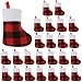 CCINEE 24 Pack Mini Christmas Stockings 7 Red and Black Buffalo Plaid Xmas Stocking with Plush Cuff Small Hanging Stocking Decoration for Holiday Home Wall Fireplace Christmas Tree Decor - Image 2