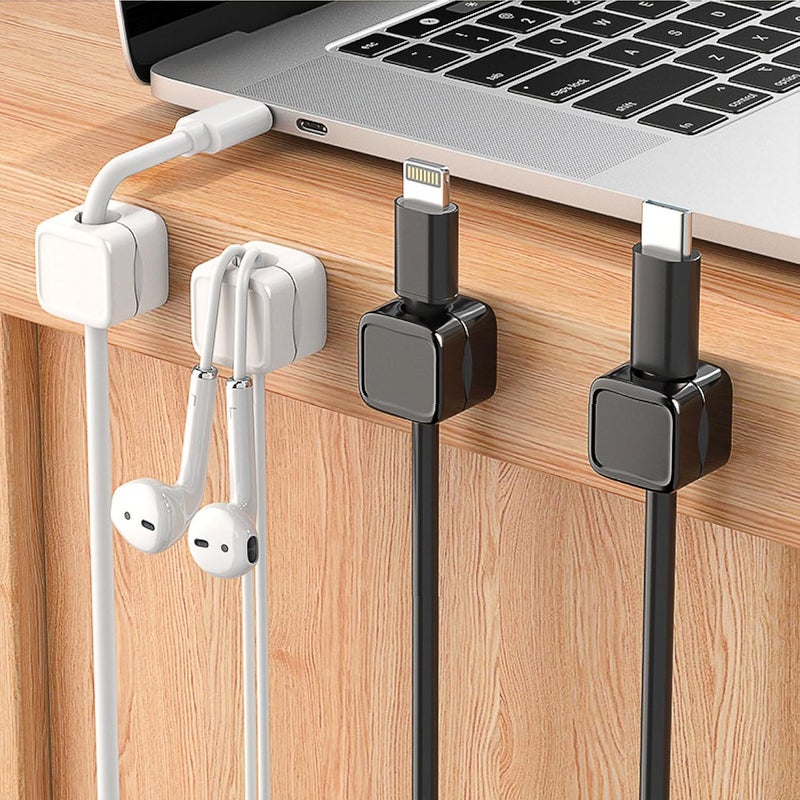 Picozon 6 Pack Magnetic Cable Clip Organizer Cord Holder Picozon Adhesive Cable Management Wire Phone USB Charger Cable Holder Keeper Organizer for Car Office Home Desktop Wall Night Table - Image 4