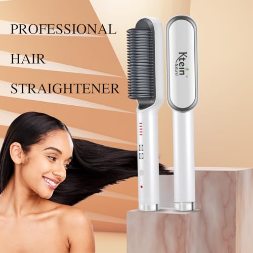 KTEIN Hair Straightener Brush - Anti-Scalding, Fast Heating, Adjustable Temperature, 360° Rotatable Cable, Shock Proof, 220/240V - Image 2