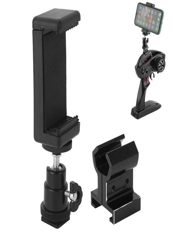 lvifloae Universal Phone Mount for Traxxas TX TQi Adjustable Stable Transmitter Phone Mount Metal Holder Base Bracket Traxxas Controller for Phones Over 5.5 Inch (Black) - Image 1