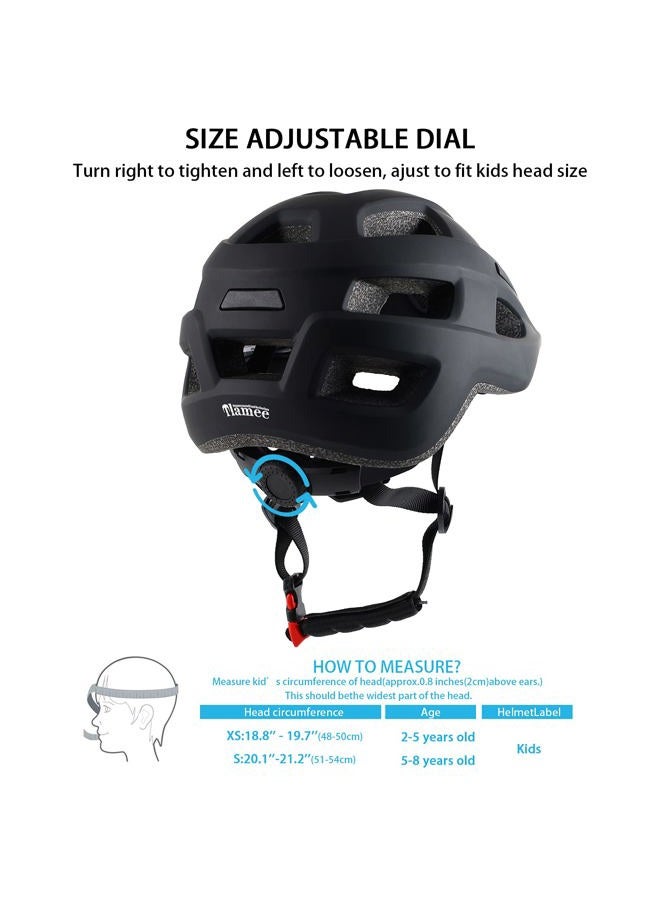 TLAMEE Kids Bike Helmet for Ages 1-8 Years, Adjustable Toddler Boys and Girls Helmets, Lightweight Child Infant Bicycle Cycling Scooter Sports Helmet 48-54cm Black - Image 3