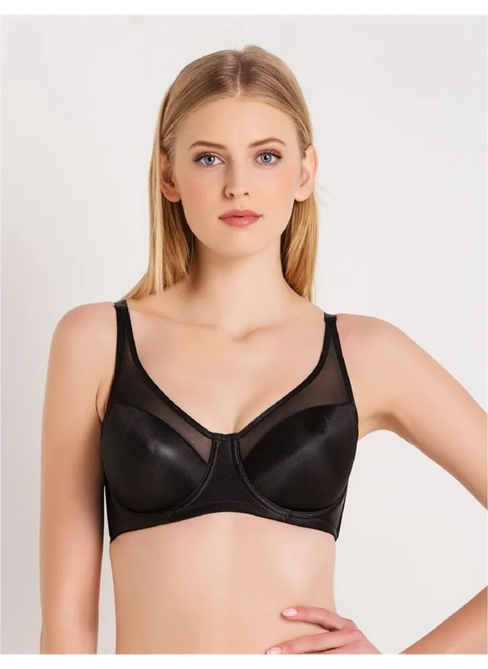 ماجيك فورم 1783 Plain Fabric Plus Size Gathering Hollow Bra - Black