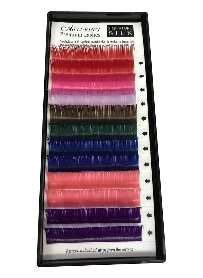 ألورينغ رموش حريرية جذابة بألوان مختلطة، انحناءة C لتركيب الرموش (C 0.20 × 13 مم)