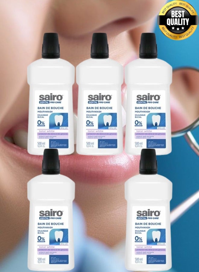 سايرو 5 قطع غسول فم من سايرو توتل وايت 500 مل - Image 1