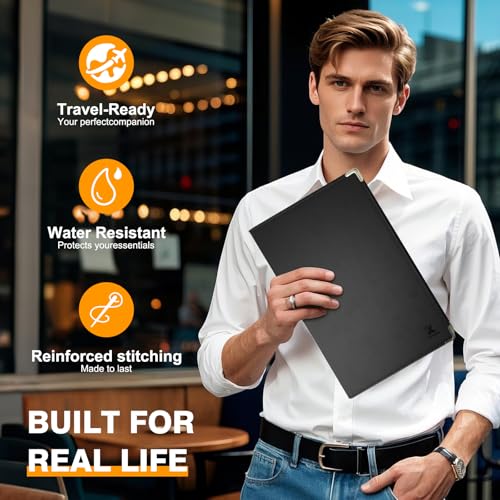 Tiankool Padfolio Portfolio Binder – Thickened Business Folder for Interview Resumes, Legal Documents | Notepad Not Included,Durable, Black - Image 4