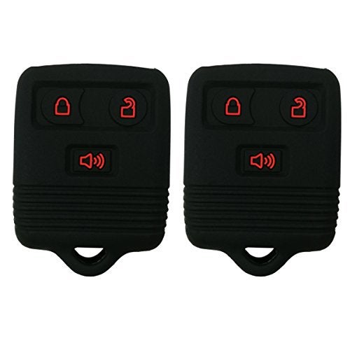 Coolbestda 2Pcs Coolbestda Rubber 3buttons Smart Key Fob Protector Remote Skin Cover Case Keyless Entry Jacket for Ford F150 F250 F350 Explorer Ranger Escape Expedition - Image 1