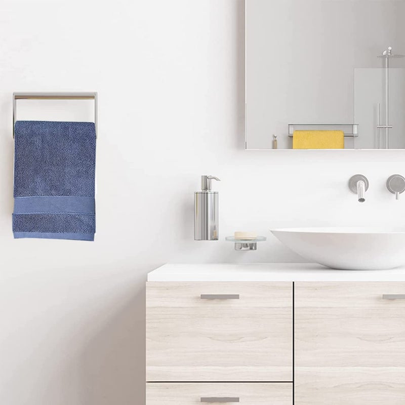PUPOPIK 2 Pack Hand Towels for Bathroom- (14 x 30 Inch) 100% Cotton Hand Towel, Highly Absorbent and Quick Dry Face Washcloth, Home Soft Premium Towel for Hotel, Bath, Kitchen and Spa, Set of 2 (Blue) - Image 3
