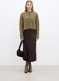 Manuka Faux Leather Skirt Bitter Brown  - Image 3
