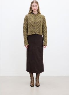 Manuka Faux Leather Skirt Bitter Brown  - Image 2