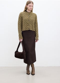 Manuka Faux Leather Skirt Bitter Brown  - Image 1