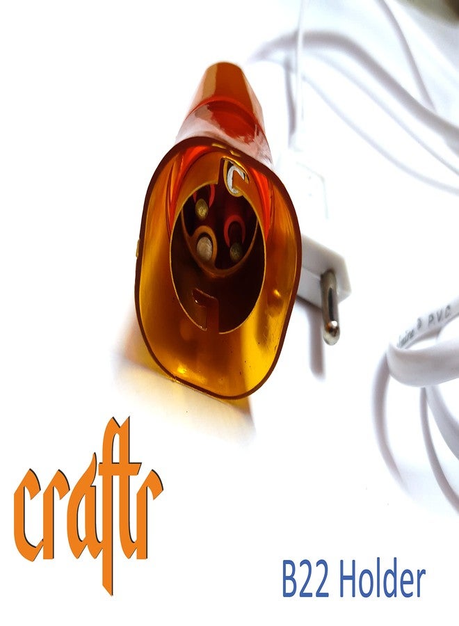 Lucknow Crafts Craftr Bulb Holder with Wire & 2 Pin Plug | Flexible Cable | Fancy B22 Holder | for Multipurpose Festive Decorations (5 Meter) - Image 2
