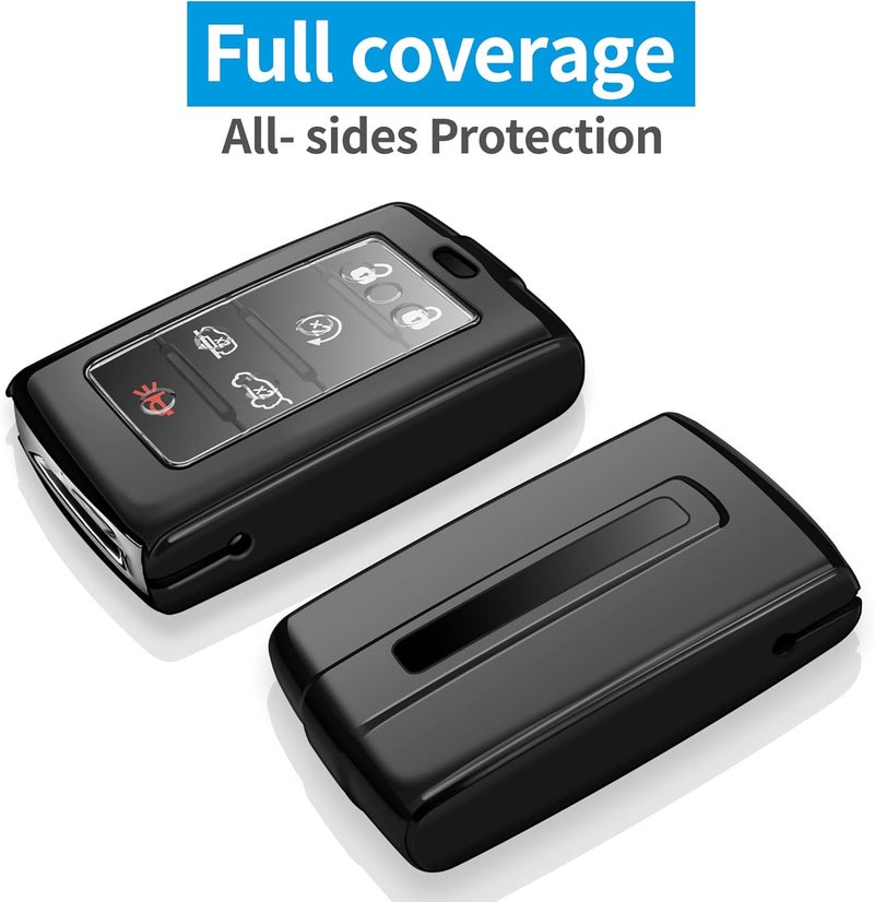 Autophone غطاء مفتاح جيب أوتوفون مع سلسلة مفاتيح لجراند شيروكي L وواجونير 2021-2024 (أسود) - Image 3