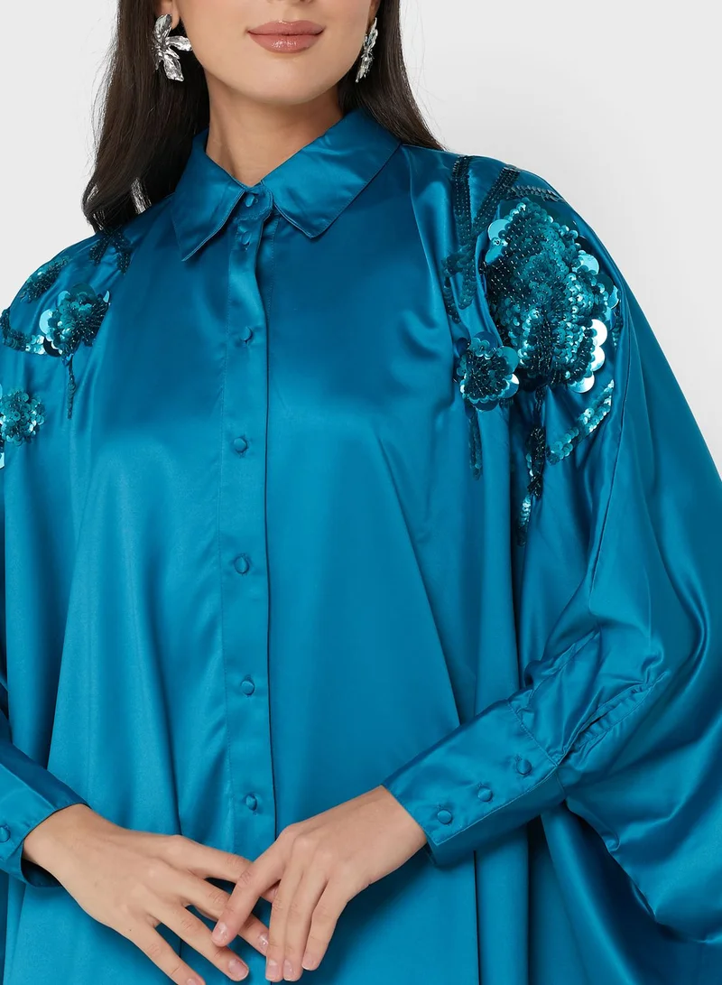 Femi9 Button Down Embellished Kaftan
