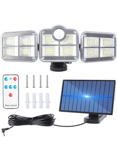 Generic Solar Lights for Outdoor with 3 Heads Wall Lights, 270° Lighting Angle Range, 3 Modes and 122 LED Solar Spotlight Outdoor, IP65 Waterproof Solar Lights Outdoor Motion Sensor with Remote Control  - Image 1