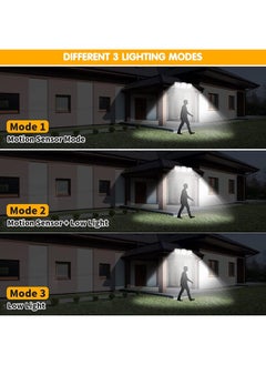 Generic Solar Lights for Outdoor with 3 Heads Wall Lights, 270° Lighting Angle Range, 3 Modes and 122 LED Solar Spotlight Outdoor, IP65 Waterproof Solar Lights Outdoor Motion Sensor with Remote Control  - Image 5