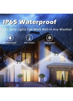 Generic Solar Lights for Outdoor with 3 Heads Wall Lights, 270° Lighting Angle Range, 3 Modes and 122 LED Solar Spotlight Outdoor, IP65 Waterproof Solar Lights Outdoor Motion Sensor with Remote Control  - Image 2