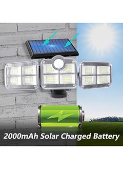 Generic Solar Lights for Outdoor with 3 Heads Wall Lights, 270° Lighting Angle Range, 3 Modes and 122 LED Solar Spotlight Outdoor, IP65 Waterproof Solar Lights Outdoor Motion Sensor with Remote Control  - Image 4