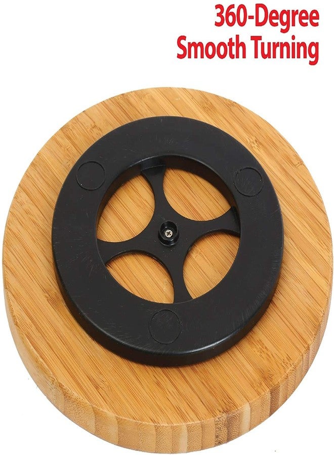 واي بي أم هوم منظم دوار من خشب البامبو من YBM HOME، مانع للانزلاق، مثالي للمطبخ، المخزن، الثلاجة، الخزائن، أو سطح العمل، منظم دوار بالكامل - Image 2