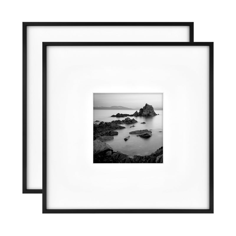 MCS Master & Co. Foundry Metal 18x18 Matted Picture Frame with 8x8 Photo Display, Black Vertical & Horizontal Wall Hanging Frame for Photos & Artwork (2-Pack) - Image 1