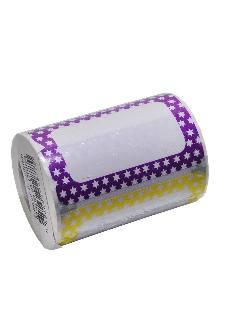 SYOSI ملصقات اسم سادة ملونة - 300 ملصق - 89 مم × 57 مم، ملصقات ملابس للحضانة والمدارس 5 ألوان (نجمة - 300 ملصق) - Image 3